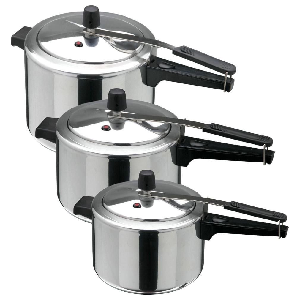 KIT 3 PANELAS PRESSÃO ( 3 LITROS 4,5 LITROS E 7 LITROS ) POLIDA ALUMINIO ALUSOL+ APROVADA PELO INMETRO+ ENVIO RAPIDO