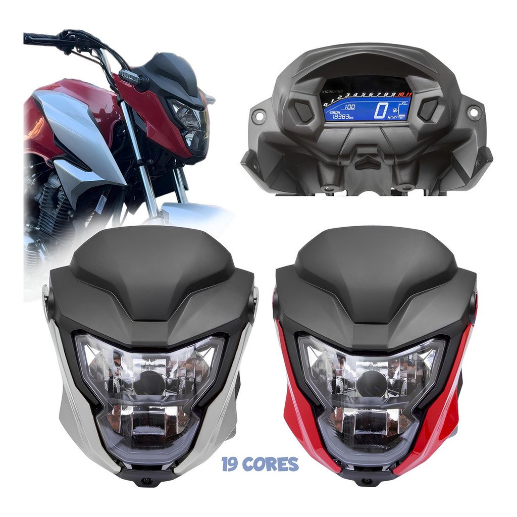 Kit Frente Farol Honda Cg Titan Fan 160 2025 Adaptada Para Titan Fan Start 2014 Até 2024