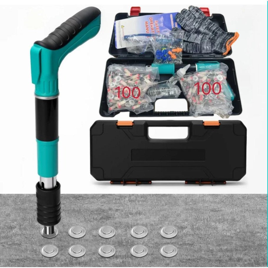 Kit Fixadora Finca Pino Pistola Profissional Ação + 200 pinos grátis 27mm Com Luva