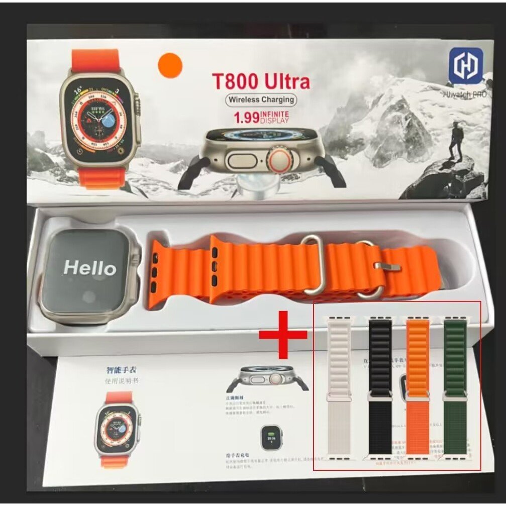 2026 Nova Série 8 Relógio T800 Ultra Smart Watch Esportivo Sem Fio À Prova D'água T800 Ultra3 MAX NFC