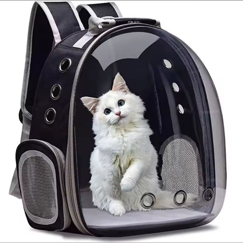 Mochila de transporte para animais de estimação, bolsa de viagem para gatos, transparente, respirável, Moda Shope