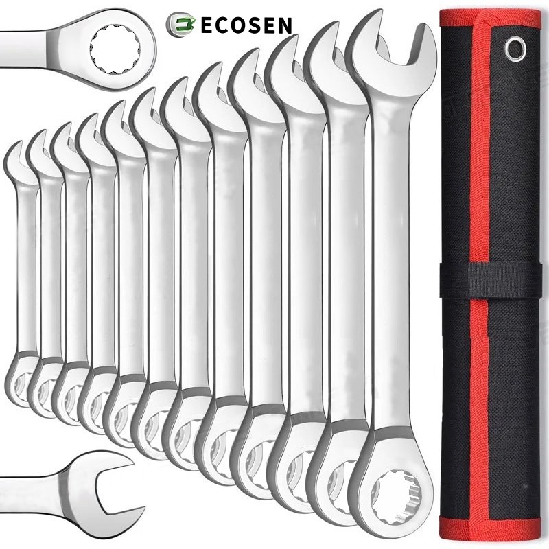 Jogo de chaves combinadas de aço carbono Star Port 8/10/12/14/19pc