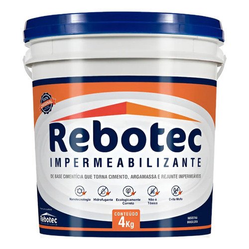 Rebotec Impermeabilizante 4kg  Balde - Original sua casa sem infiltraçoes