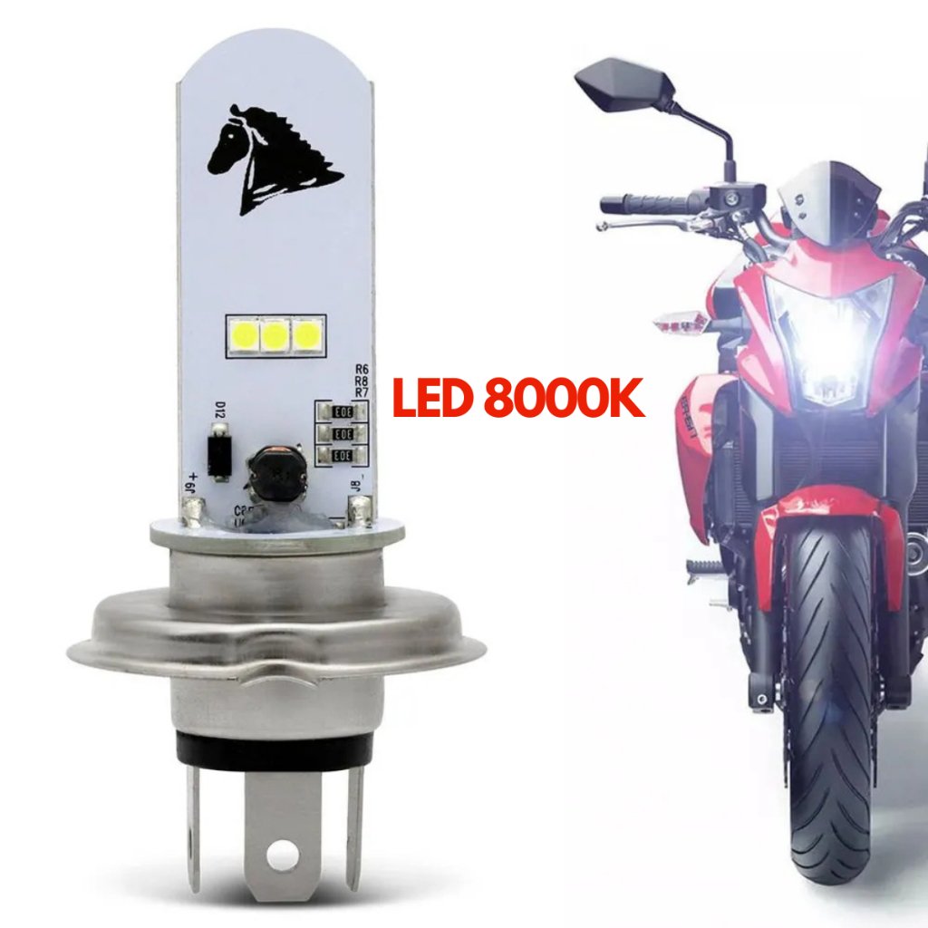 Lampada Farol Led Moto Efeito Xenon 8000k Cg Titan 150 E 160 Yamaha Ybr