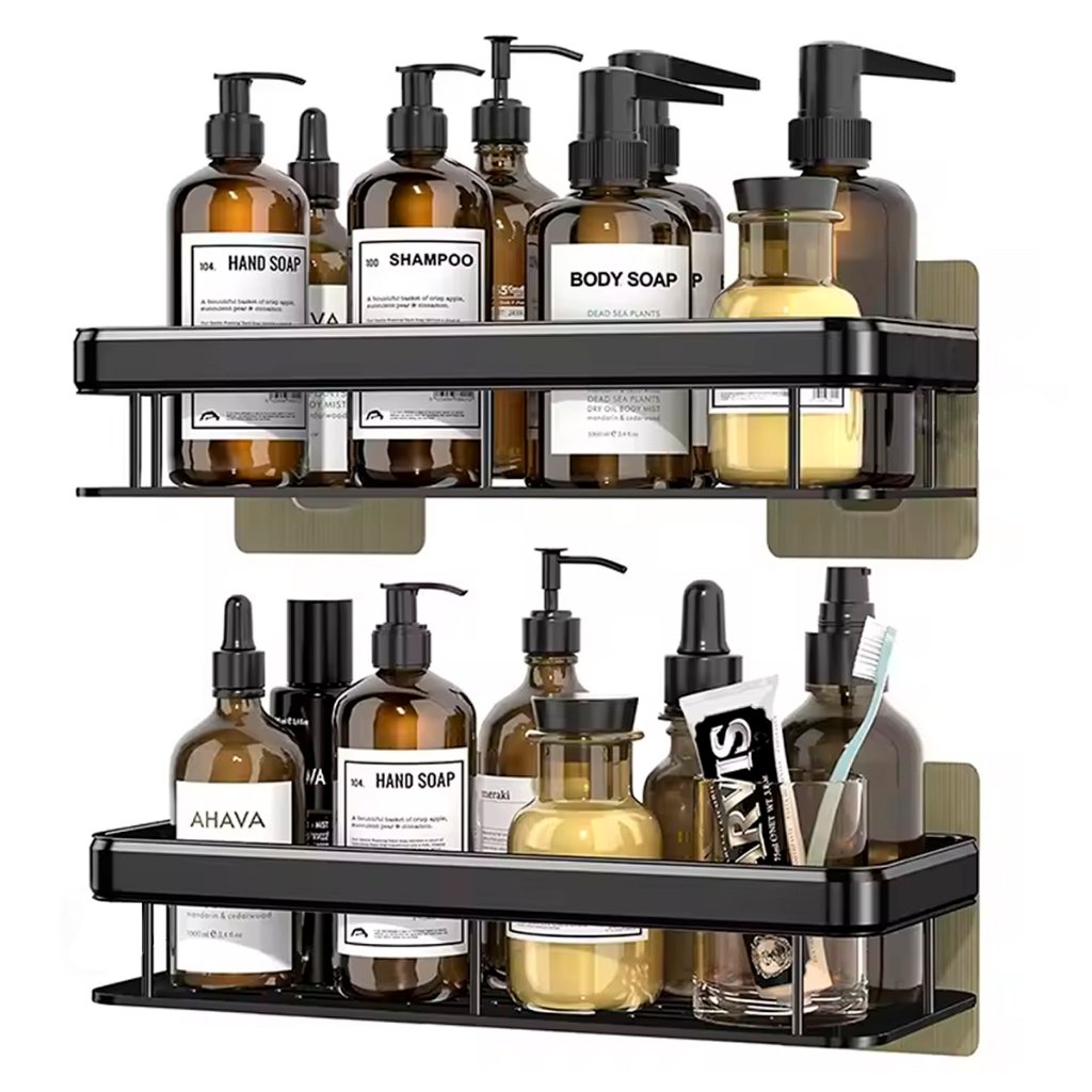 Suporte Porta Shampoo Prateleira Para Banheiro Organizador com Adesivo de Parede e Box Sem Furos