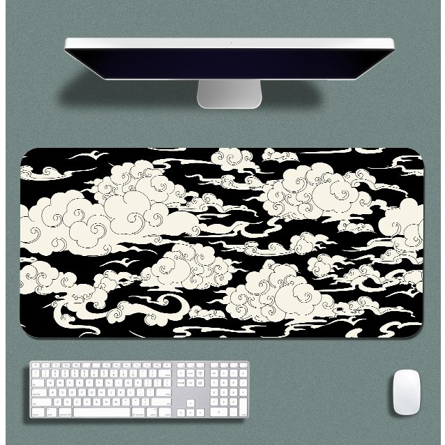 Mouse Pad Gamer p/ Destktop Borda Costurada Estampas Orientais Premium