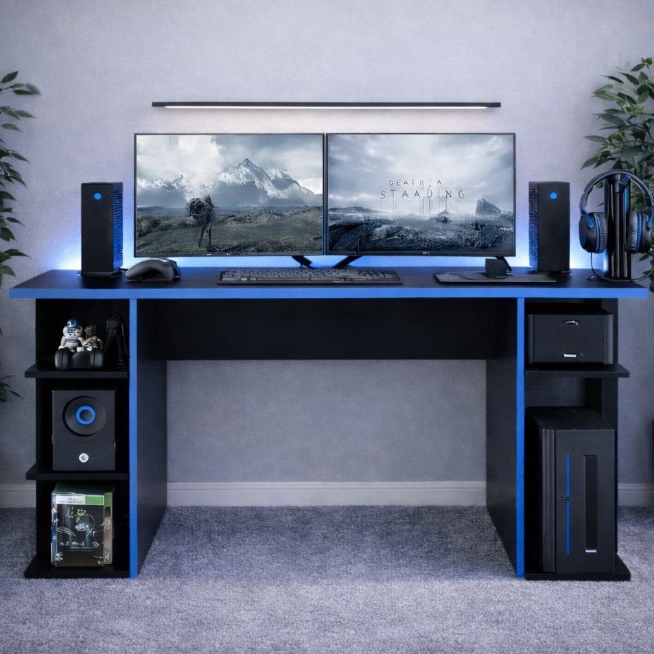 Mesa Gamer Escrivaninha Computador Notebook PC Escritótio Quarto Jogos Compacta Moderna Casa Cores