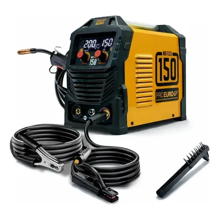 Máquina De Solda Multiprocesso Mig Flex 150a Pró Euro Bivolt Mig Sem Gás Mma Tig 60hz Laranja/preto 127/220v
