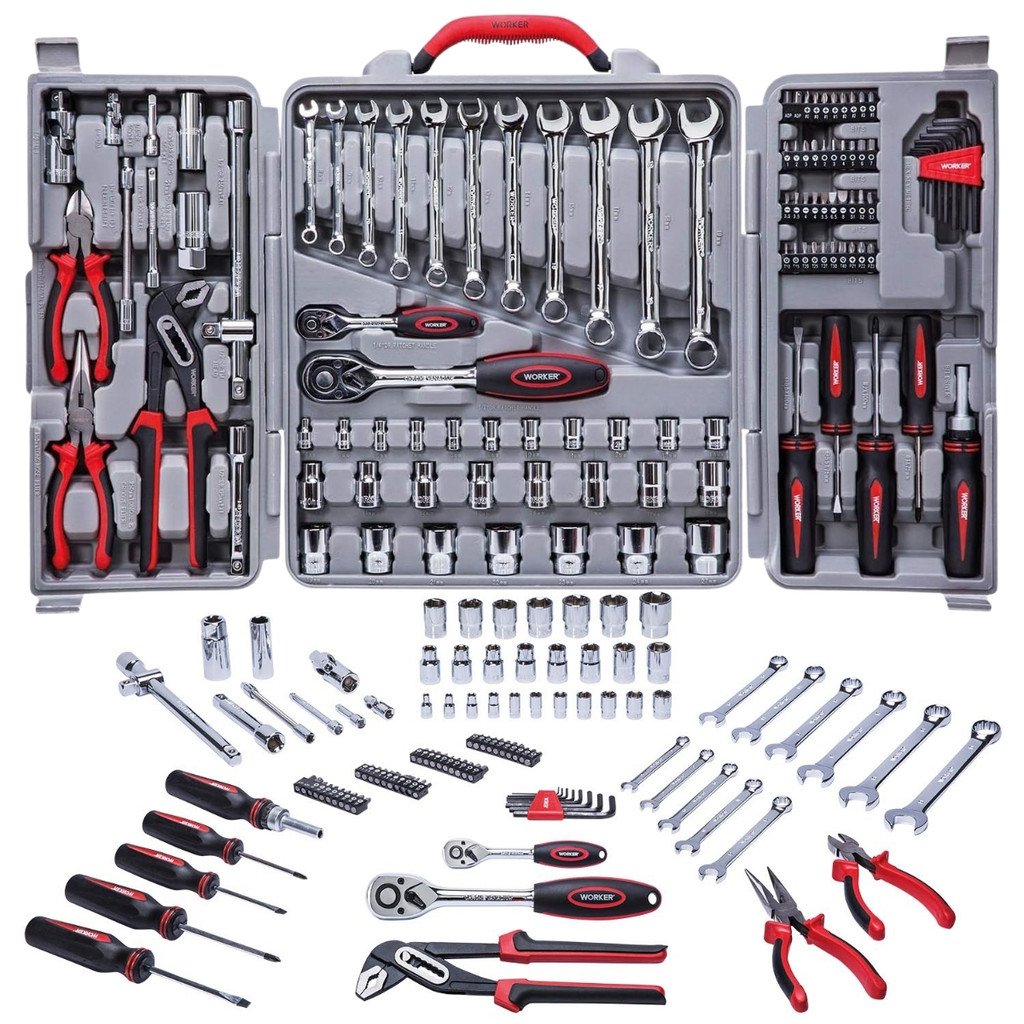 Jogo de Ferramentas Worker com 110 Peças e Maleta - Jogo de Soquete Com Chave Combinada