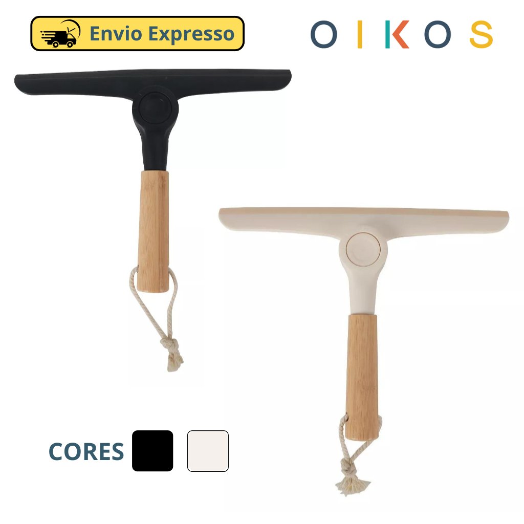 Rodo De Pia Dobrável Com Cabo Bambu Off White Oikos