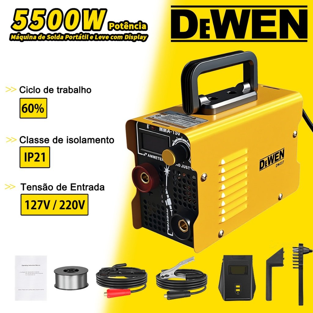 Máquina de Solda MIG/MMA-300 Portátil e Leve 2 em 1 para Soldagem de Chapas e Estruturas Metálicas【127/220V】
