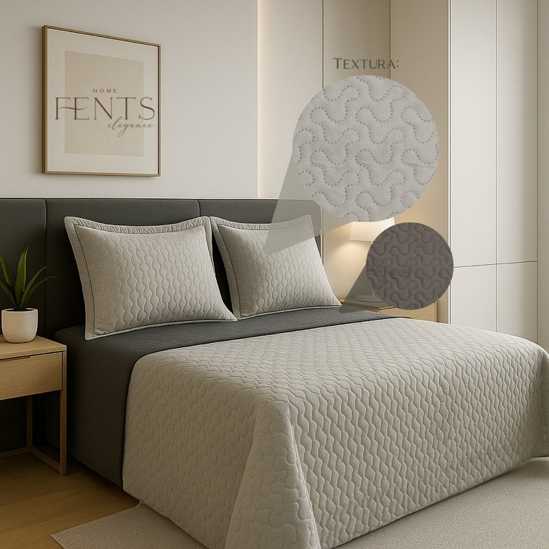 Kit Colcha Cobre Leito Casal Queen Dupla Face 2,40 x 2,60