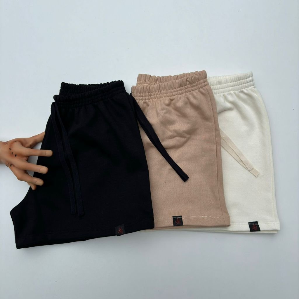 Kit 3 short feminino basico feminino de moletom bermuda feminina basica short curto short moletom feminino Shortinho