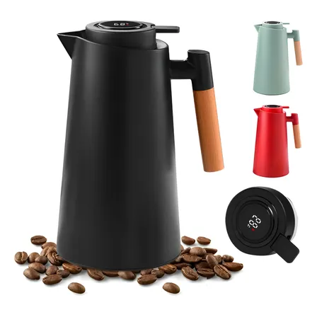 Garrafa Térmica 1 Litro Com Termômetro Led Para Chás / Café