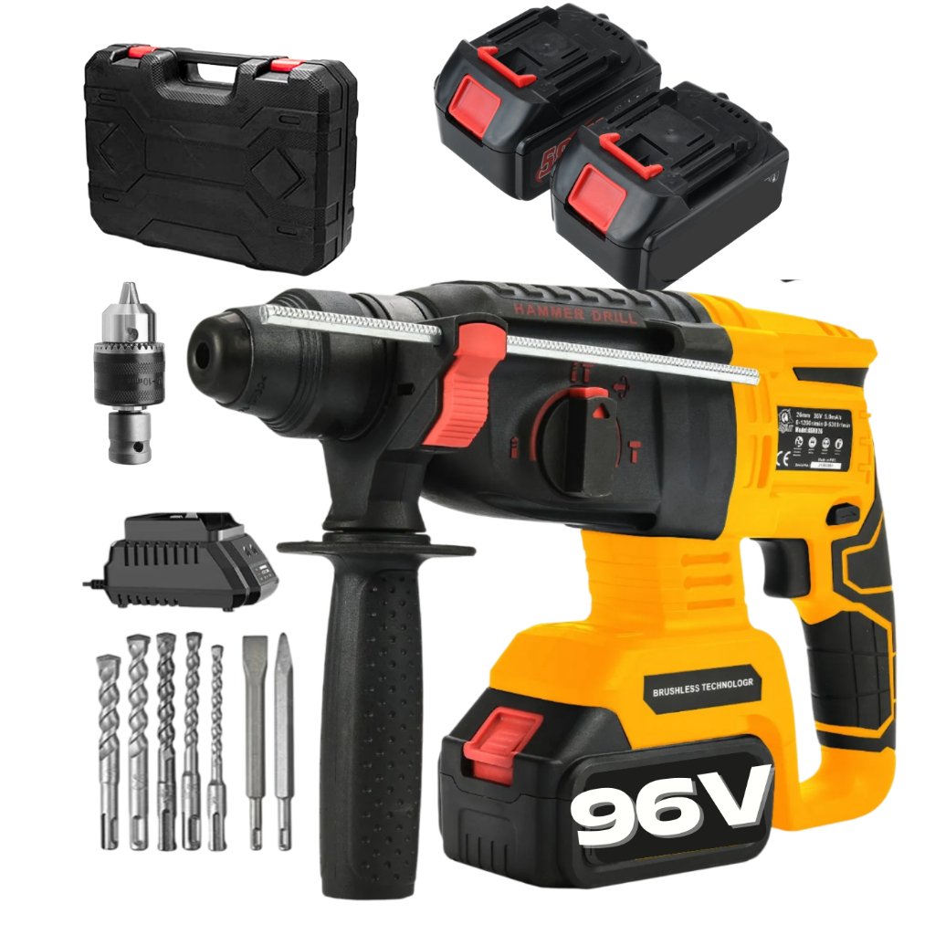 Martelete Rompedor de Impacto Perfurador Rotativo a Bateria 96V Furadeira Bivolt