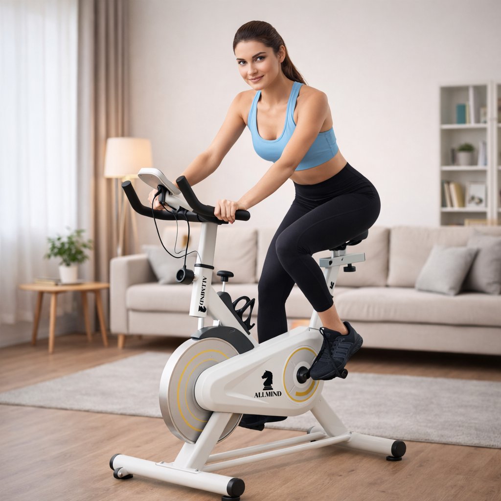 Bike Ergométrica 8kg Fitness Treino musculação Academia 120kg Branco com Painel Digital Squeeze