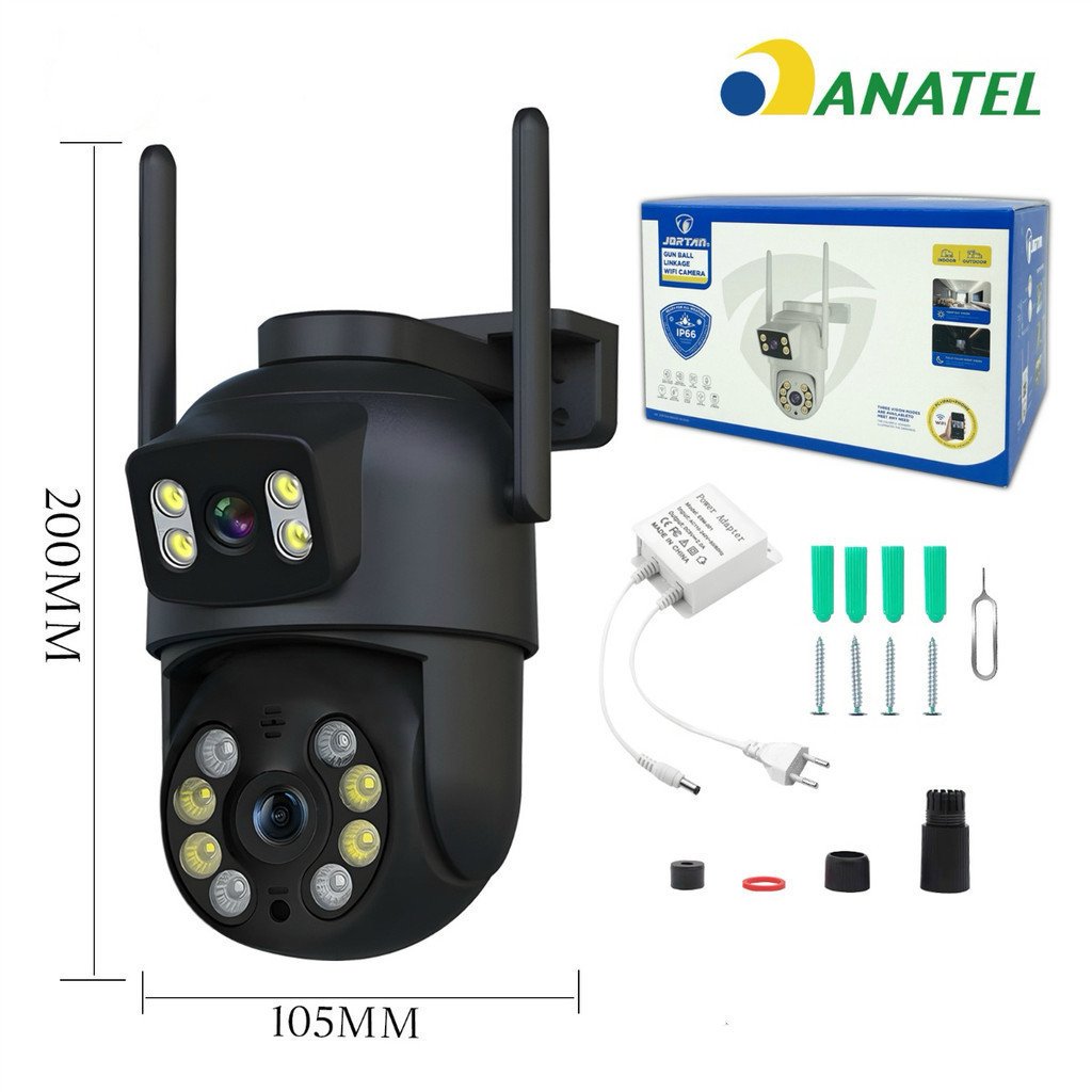 Câmera de segurança YOOSEE IP66 Wi-Fi com lente dupla e sensor de movimento 360°  YIHAN