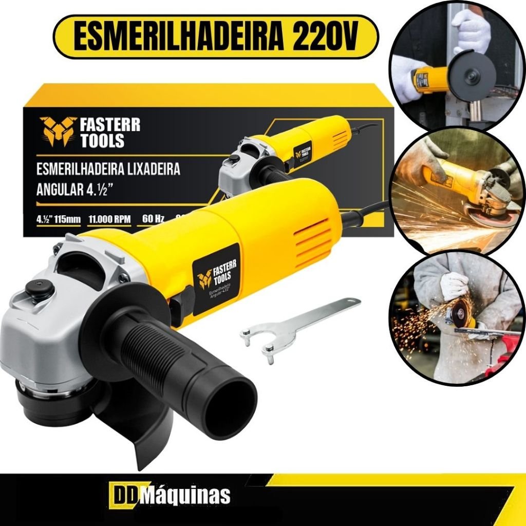 Esmerilhadeira Lixadeira Angular Profissional 220V 820W 11000 Rpm FST044 - Fasterr