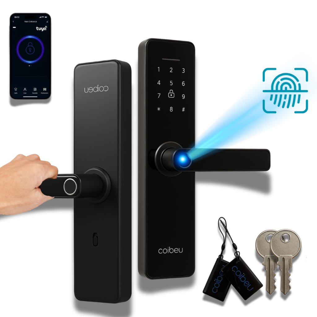 Fechadura Eletrica Eletronica Digital 5 Em 1 Porta Trava Biometria Bluetooth Senha Touch Biométrica