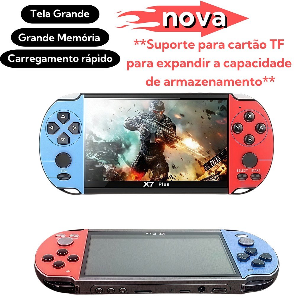 2024 Videogame Portatil Tela 5.8" /4.8" +10000 Jogos Retro 16GB, Console de Mão Memoria Expansivelle de Mão