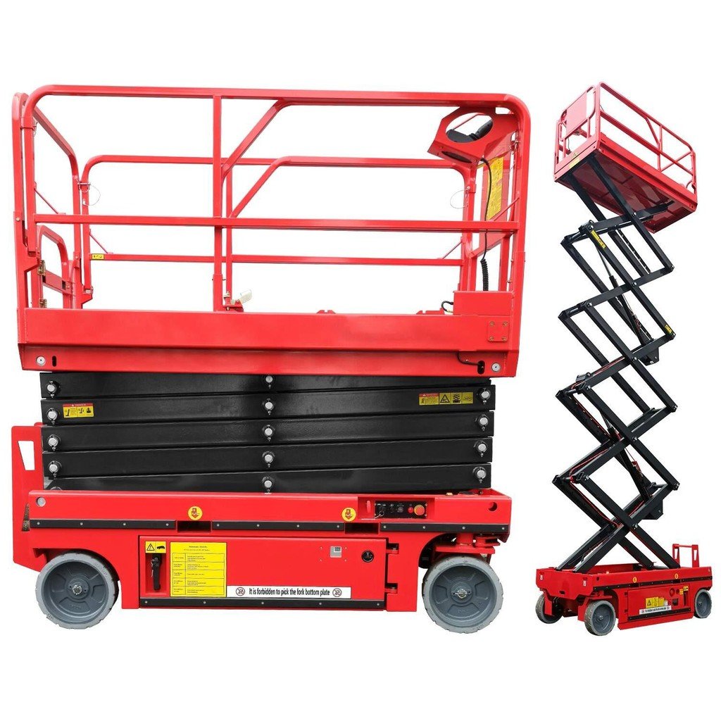 Plataforma Elevatória 12m Tesoura Hidráulica Móvel Autopropulsão 320kg