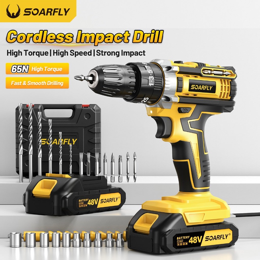 Parafusadeira Furadeira 48V 2 Baterias Com Maleta e Acessórios Completo