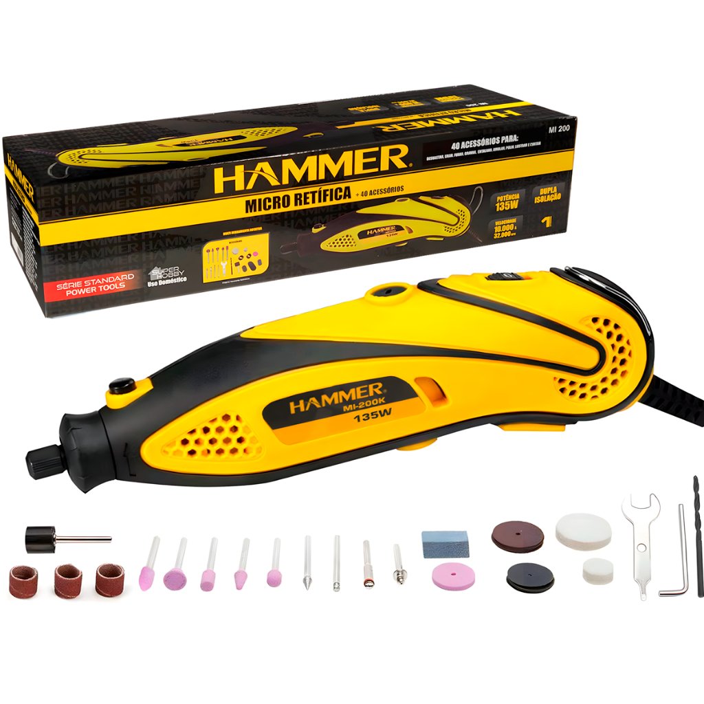 Mini Retifica Profissional 135w 40 Peças Corte E Desbaste 60hz 135 W