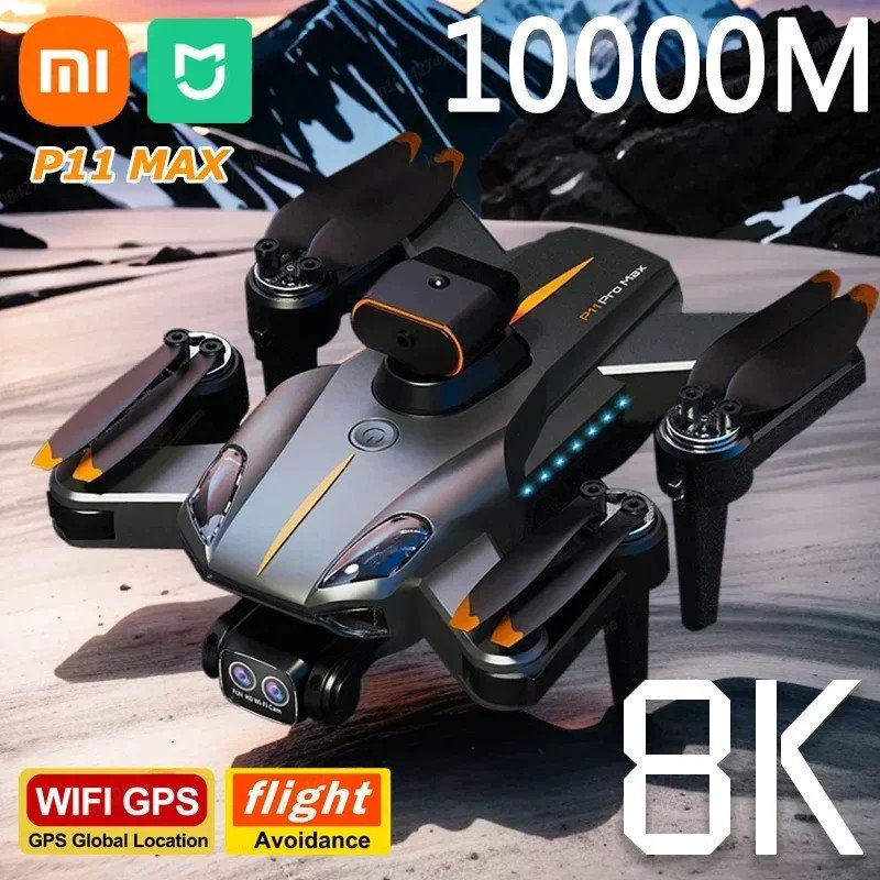 Xiaomi P11 Drone máximo 8K HD 5G GPS tiro aéreo profissional câmera dupla evitar obstáculos sem escova quatro-Rotor 1.00