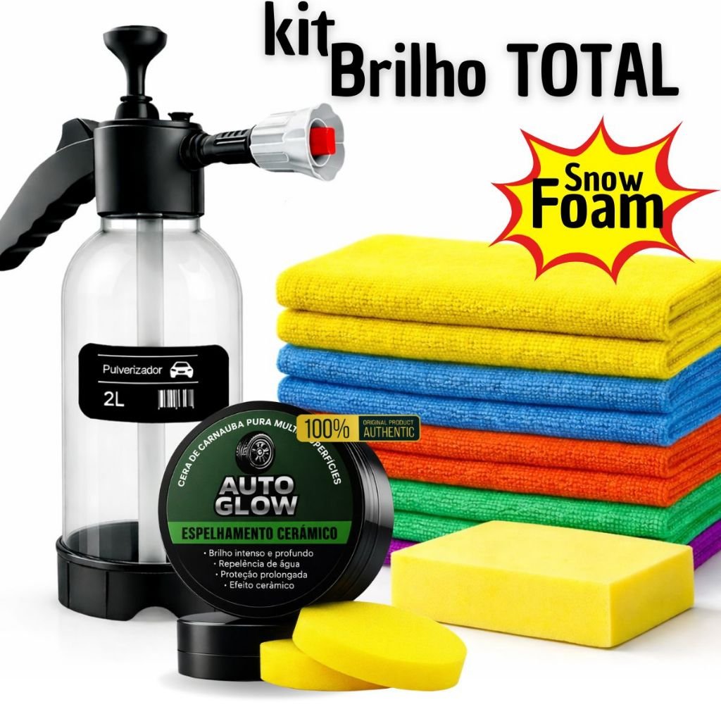 kit Pulverizador automotivo Snow Foam Borrifador multiuso profissional Lavadora Espuma Manual 2 Litros