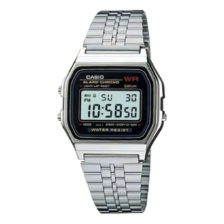 Relógio De Pulso Casio Vintage A159 Com Corpo Cinza Prateado Preto/cinza