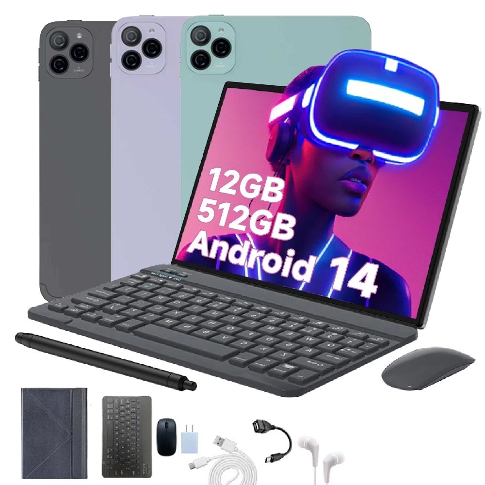 2025 Tablet GS Pad 10 PRO mouse teclado 12GB RAM 512GB ROM Android13 com case 10,1 polegadas câmera 32MP