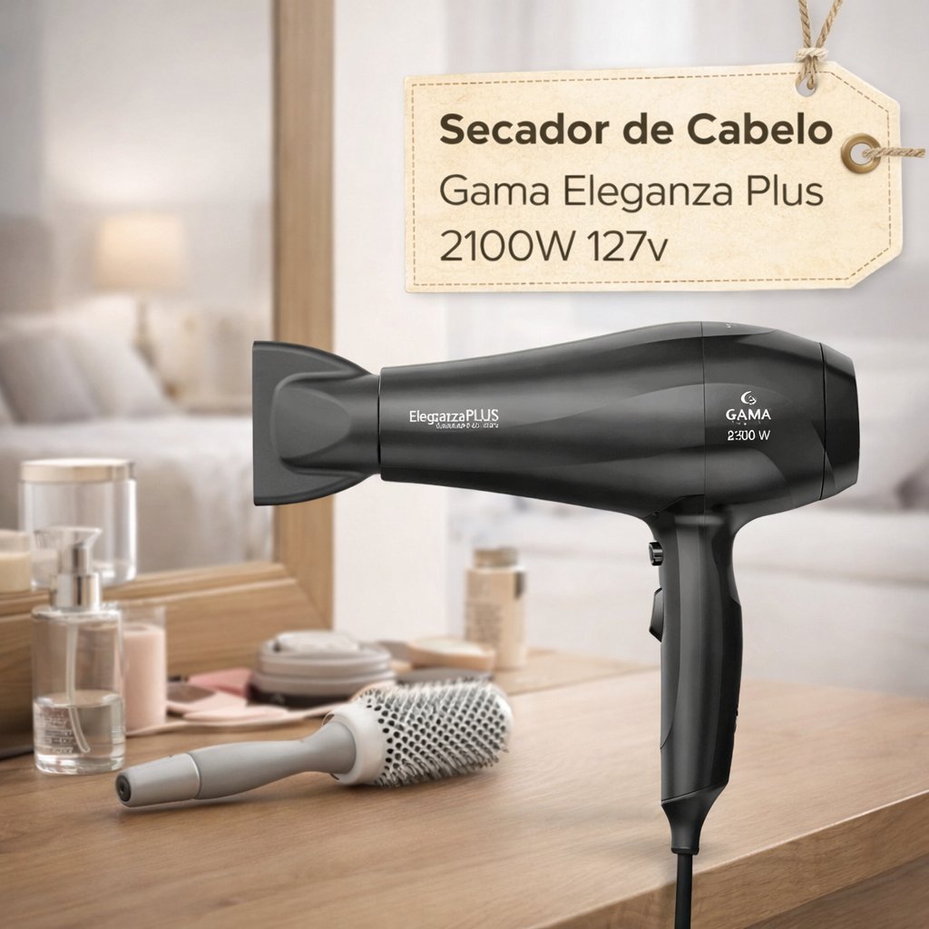 Secador de Cabelo Gama Eleganza Plus Ceramic Ion 2100W com Tecnologia Iônica e Antifrizz 127v