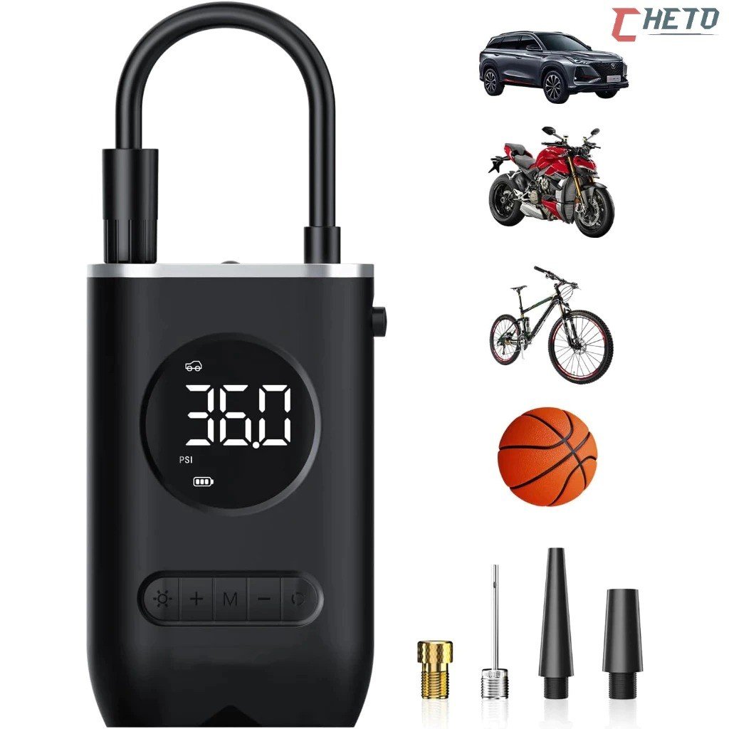 Mini Compressor de Ar Portátil Recarregável Digital USB Calibrador de Pneus Envio Imediato