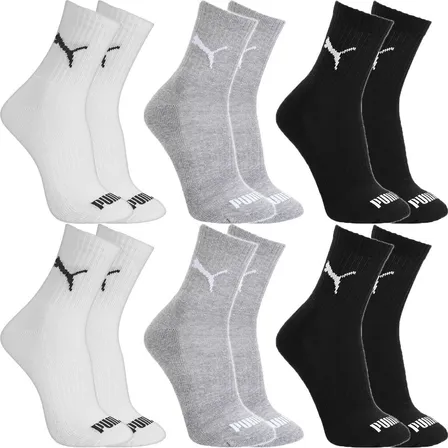 Kit 6 Pares Meias Puma Cano Médio Alto Algodão Original