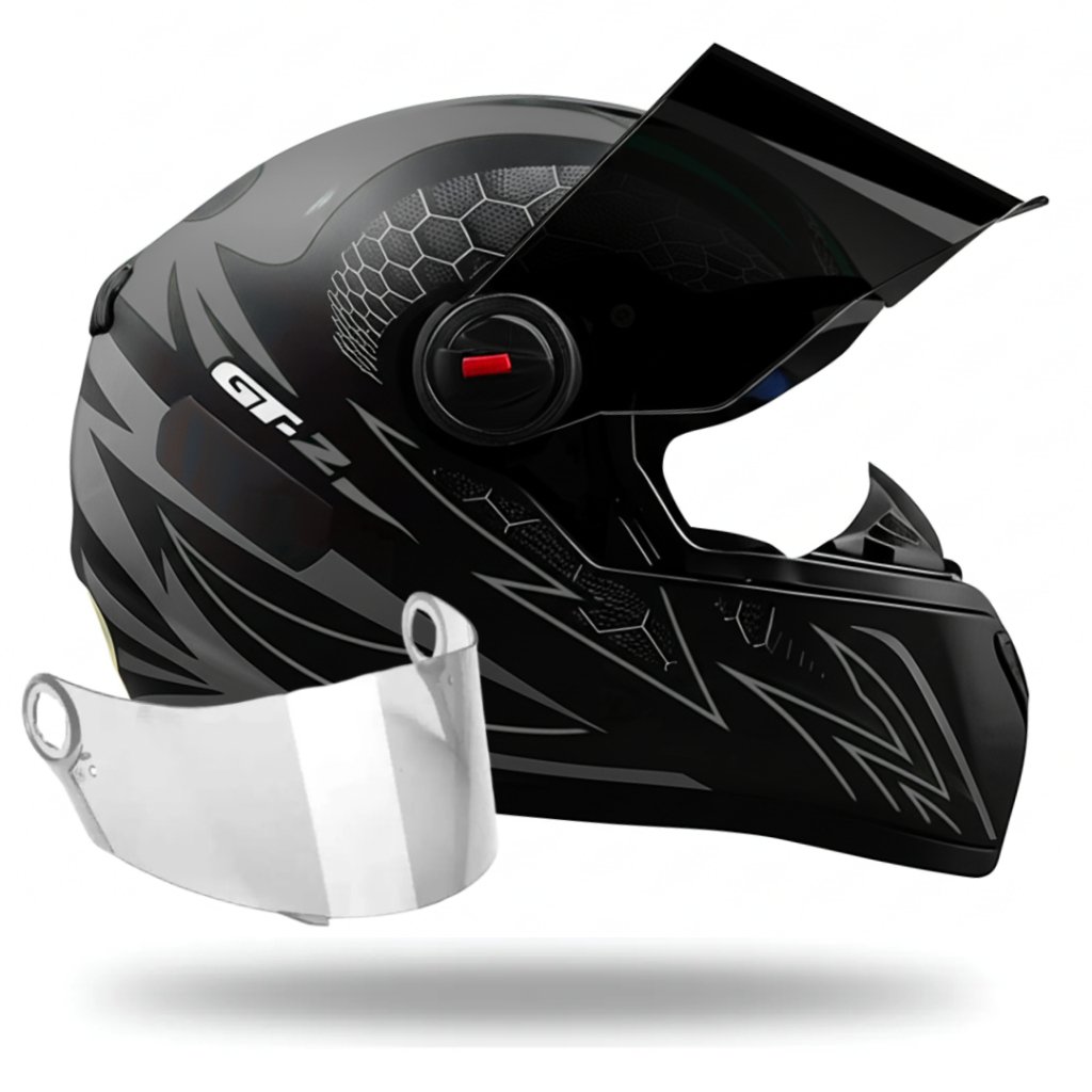 Capacete Masculino Fw3 Gt2 Preto Fosco Mais Viseira Fumê