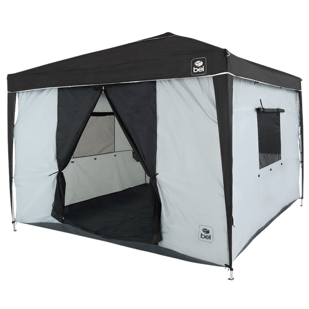 Barraca para Gazebo Dobrável 3x3m Cinza/Preto - BEL Reforçada Impermeável