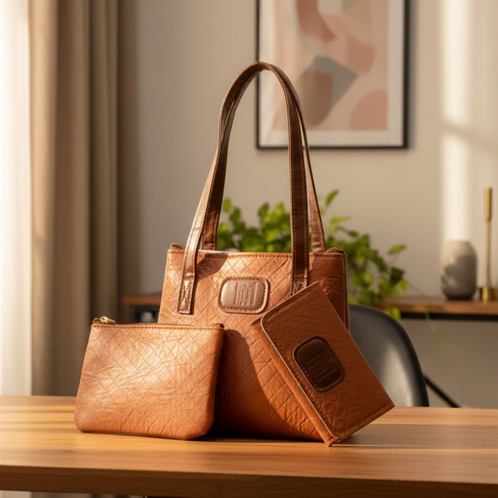 Bolsa Feminina Kit 3 Peças Mini Tote Casual + Carteira + Necessaire