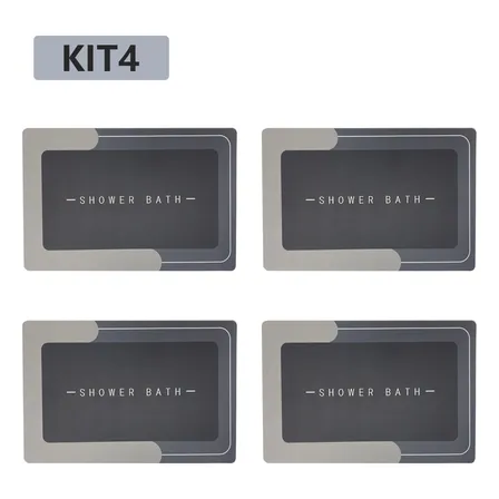 Kit4 Tapetes Para Banheiro Tapete Mágico Ultra  Para Absorçã