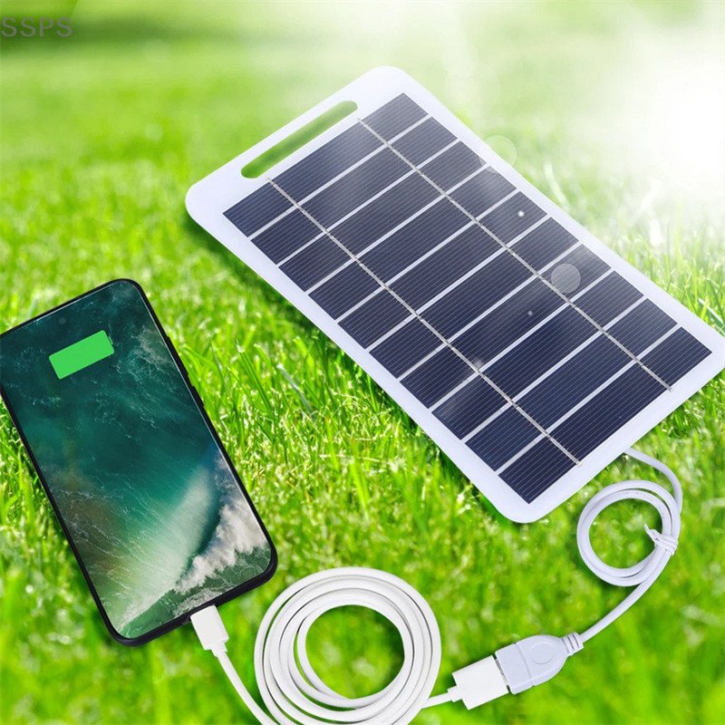 [SSPS] Painel Solar De 2W Com USB À Prova D'água Para Caminhadas Ao Ar Livre E Acampamento De Carregamento De Banco