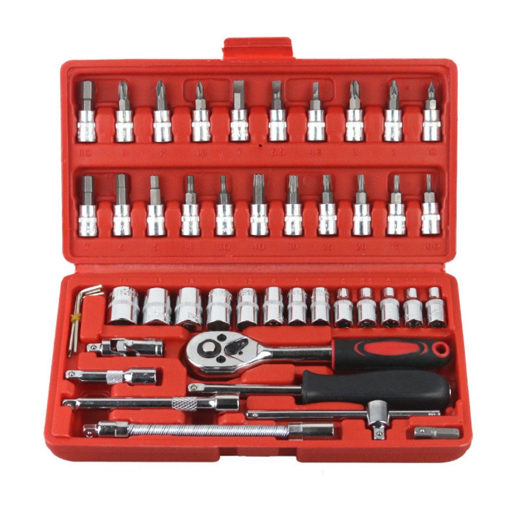 Kit De Ferramentas 46/40 Peças Chave Catraca Reversível Com Maleta Jogo De Ferramentas Completo