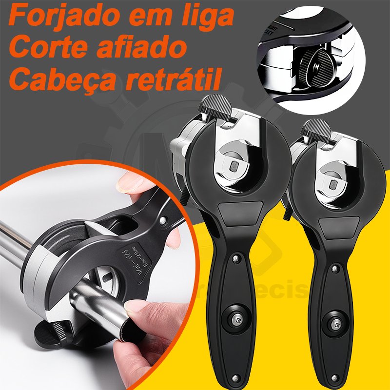 Cortador de Tubos de Catraca 1/4" a 7/8" para Cobre, Alumínio, Ferro e PVC