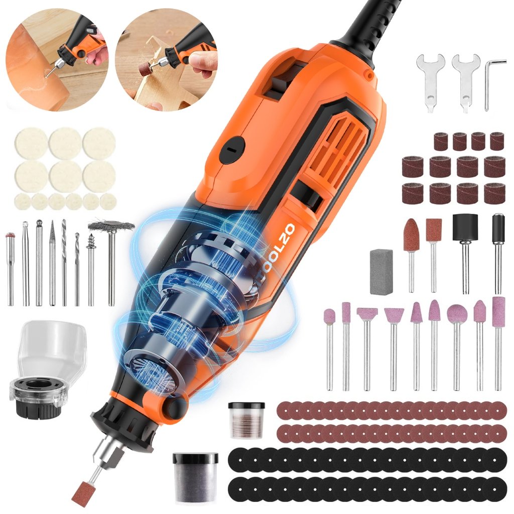 Kit Micro Retifica AITOOLZO 92pc - 5Vel/450W/36kRPM & Eixo Flexivel
