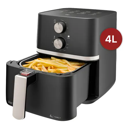Fritadeira Elétrica Wap Air Fryer Family 4l Antiaderente E Com Desligamento Automático 1500w Preto, Cinza E Champagne 127v