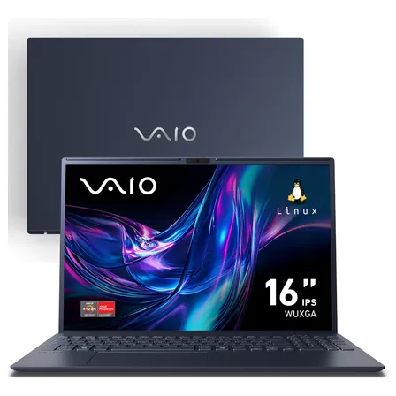 Notebook Vaio Fe16 Amd Ryzen 5-5625u Linux 12gb 512gb Ssd Tela 16  Ips Wuxga Antirreflexo Cinza Grafite Vjfe69f11x-b1211h Memória Expansível Até 64gb