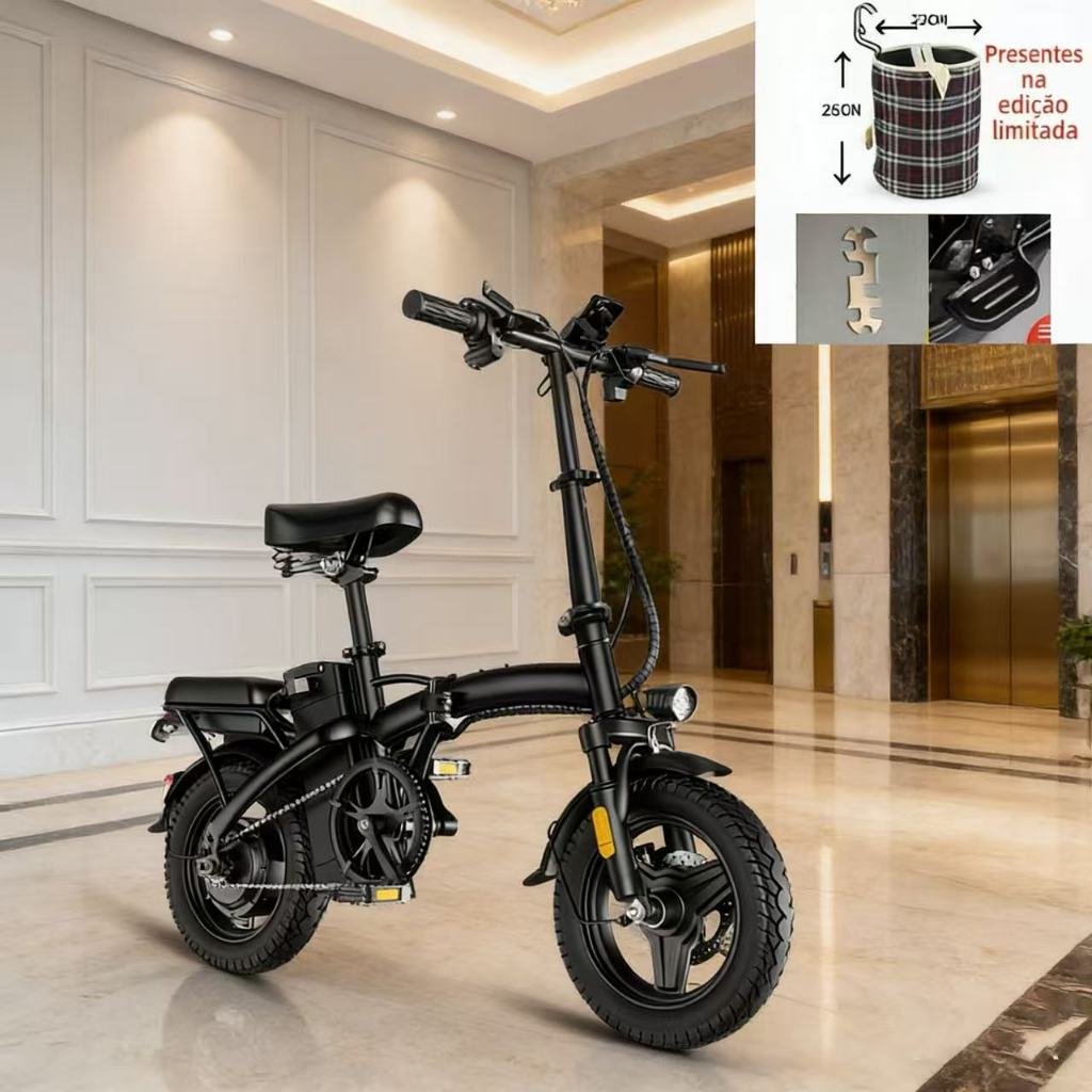 ⚡Bicicleta Elétrica Dobrável 48V Urbana 🚲 Econômica | Ideal para Transporte Diário | + 🎁 Cesta Grátis