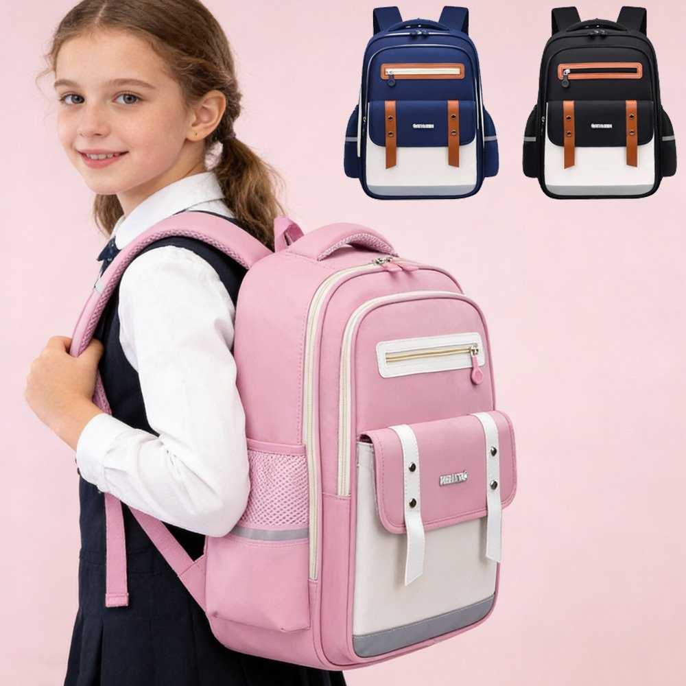 Kids school bag escola primária impermeável ridge guard redutor backpack