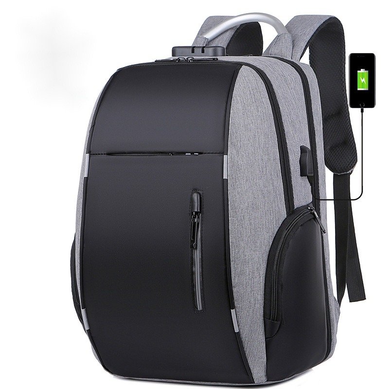 Mochila multifuncional recarregável USB de grande capacidade para homens, bolsa de ombro à prova d'água para reduzir