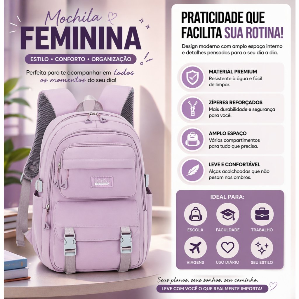 Mochila Para Estudantes Do Ensino Médio De Alta Capacidade Japonesa E Coreana Meninas