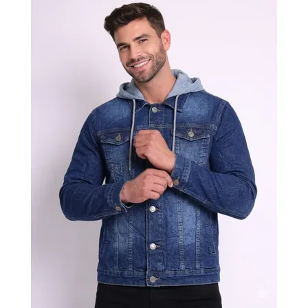 Jaqueta Masculina Sarja Jeans Slim Cores Clássicas Premium