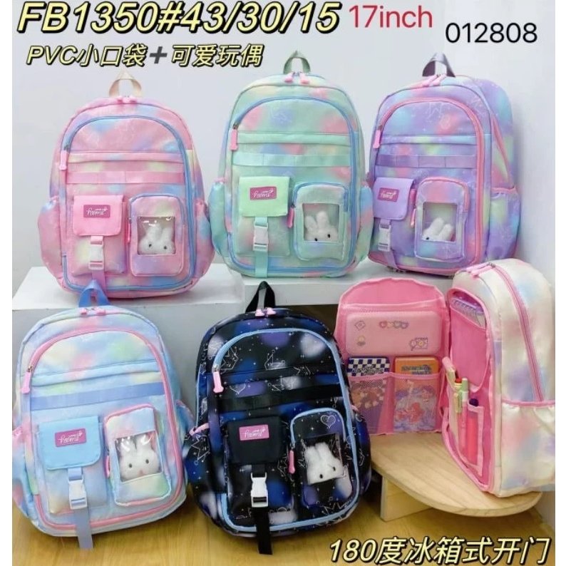 Mochila grande Nylon impermeável escolar faculdade femenina